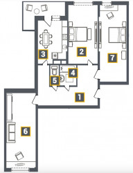 Трёхкомнатная квартира 81.04 м²