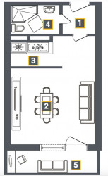 Однокомнатная квартира 25.5 м²